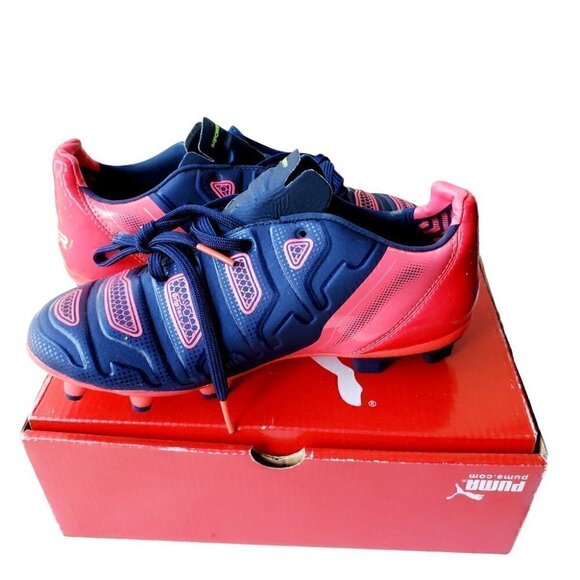 Puma blue-White junior soccer trainers cleats. size 3 - Picture 5 of 8